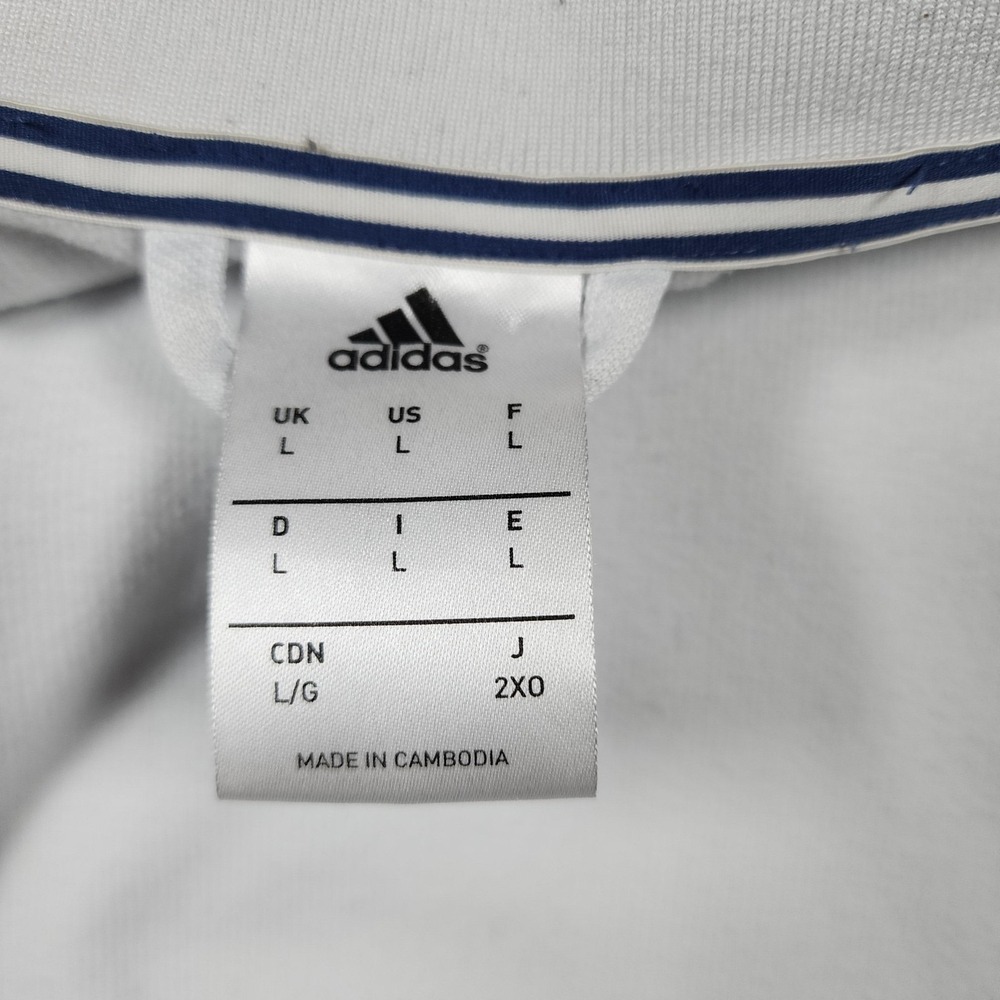 Real Madrid Jacket Mens Large White Soccer Football Adidas Full Zip Track - Picture 2 of 12